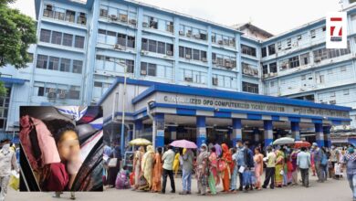 SSKM হাসপাতাল (ইনসেটে আহত কিশোর )