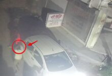 লাঠি উঁচিয়ে মারমুখী এক দুষ্কৃতী