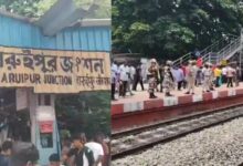 হকার উচ্ছেদ অভিযান ও বামেদের পাল্টা প্রতিবাদ মিছিল ঘিরে উত্তেজনা বারুইপুর স্টেশনে