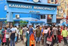 বিক্ষোভে কামারহাটী পুরসভার অস্থায়ী কর্মীরা